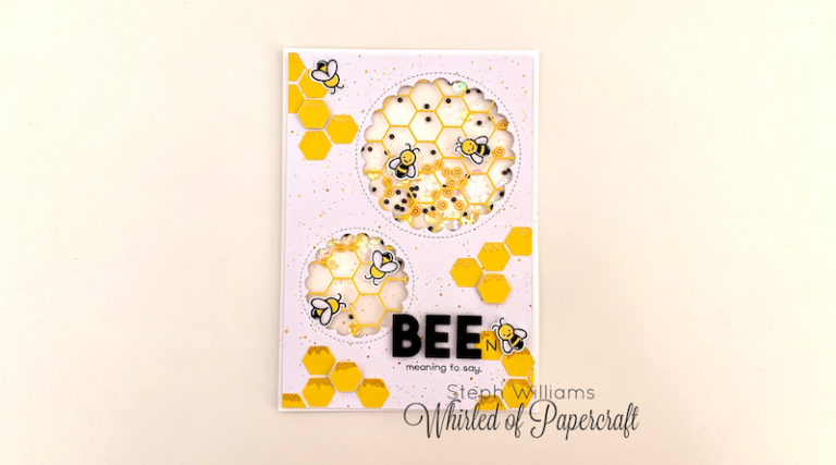 Lawn Fawn Bee Themed Shaker Greeting Card