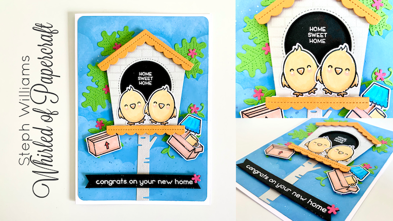 Housewarming Card – Lawn Fawn Special Delivery & Birdhouse